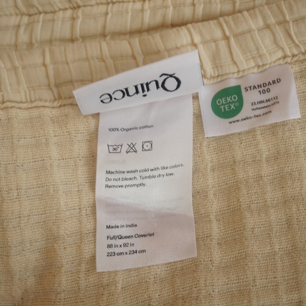 NEW Quince Organic Ribbed Cotton Coverlet FULL QUEEN Ivory Cream NO SHAMS - Picture 5 of 6